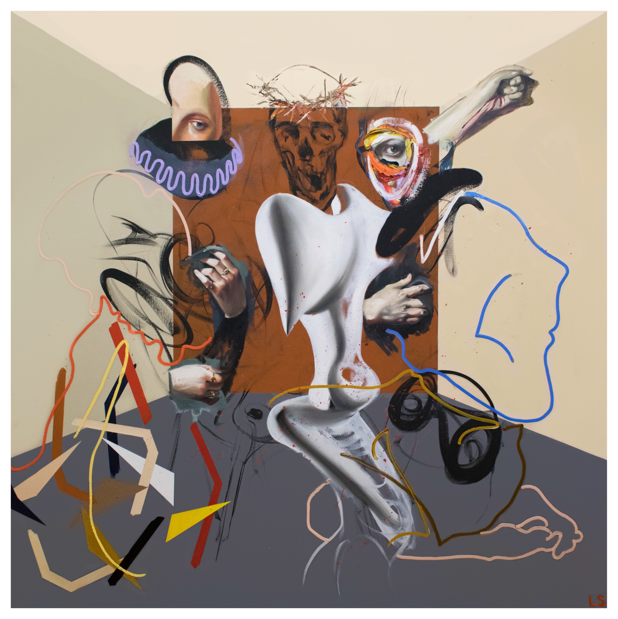 Pictures at a crucifixion 1 Mixed Media on Canvas 152 x 152cm Resize.jpg